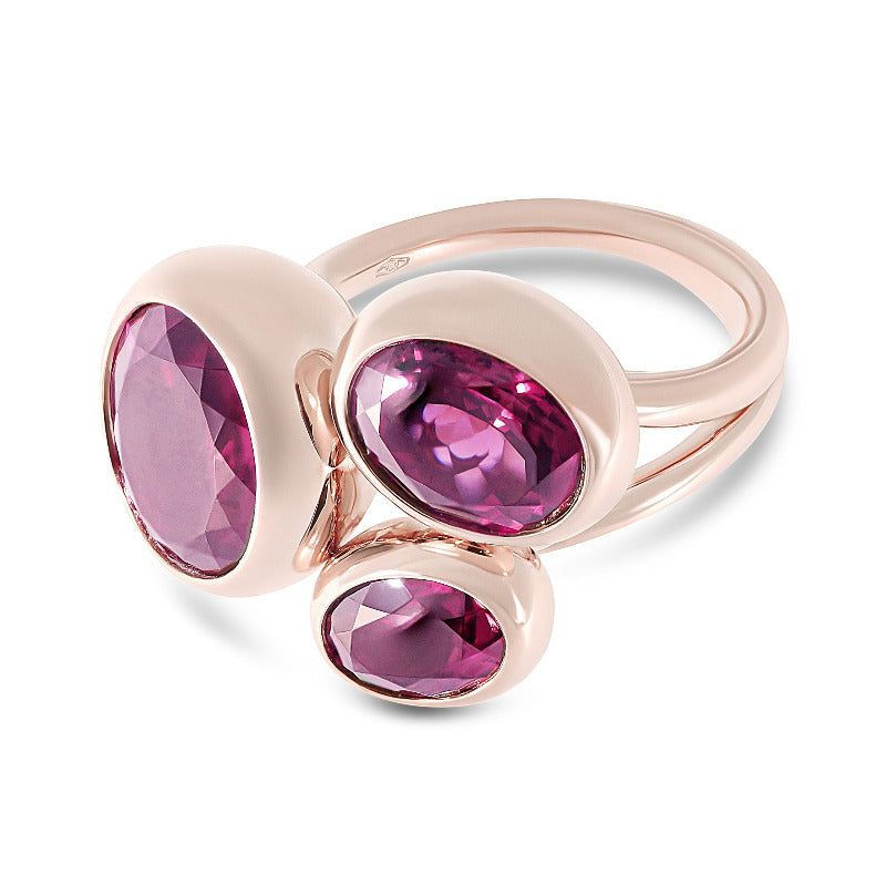 Krebber Colors Ring mit Rhodolith aus 18 Karat Gold bei Juwelier Krebber in Mönchengladbach-Rheydt 
