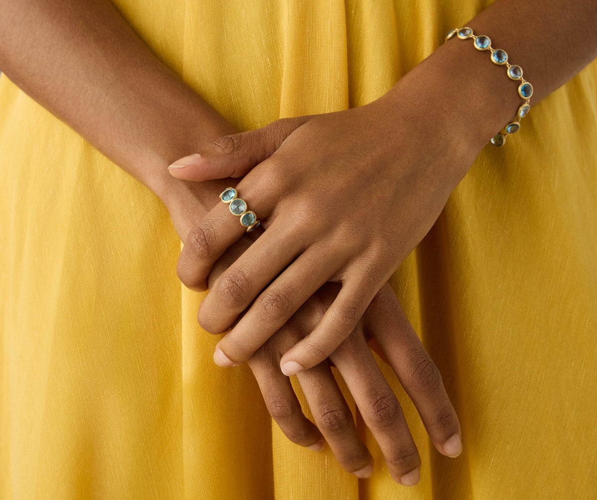 Marco Bicego Jaipur Color Bandring aus 18 Karat Gelbgold mit Topasen bei Juwelier Krebber in Mönchengladbach-Rheydt.