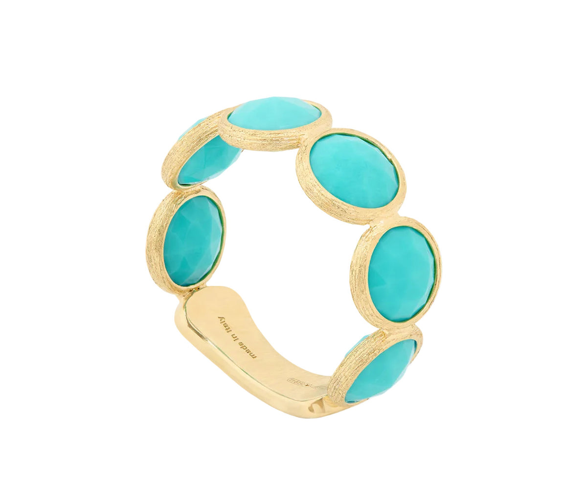 Marco Bicego Jaipur Color Bandring aus 18 Karat Gelbgold mit Türkisen bei Juwelier Krebber in Mönchengladbach-Rheydt.