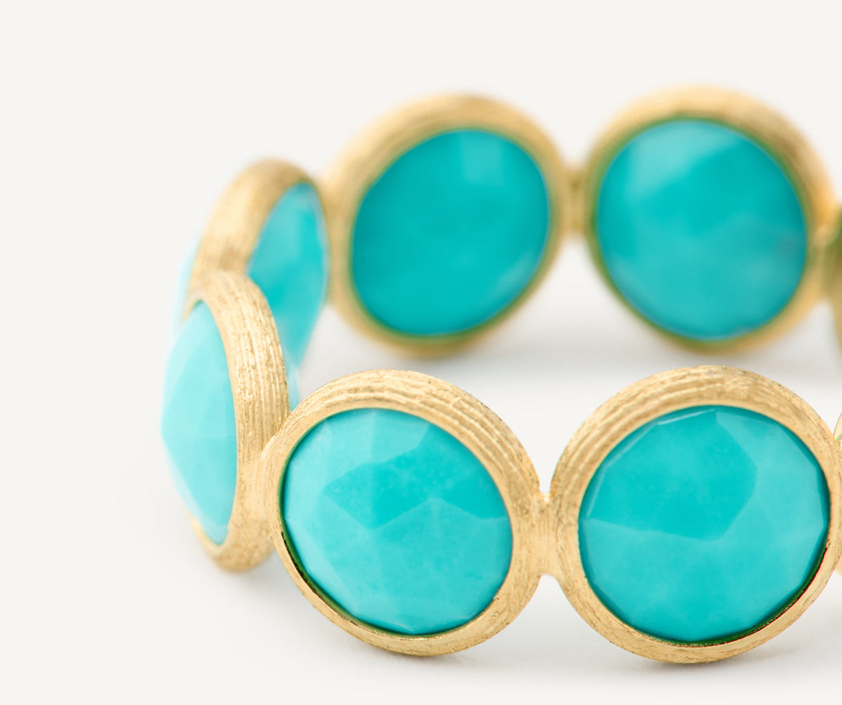 Marco Bicego Jaipur Color Bandring aus 18 Karat Gelbgold mit Türkisen bei Juwelier Krebber in Mönchengladbach-Rheydt.