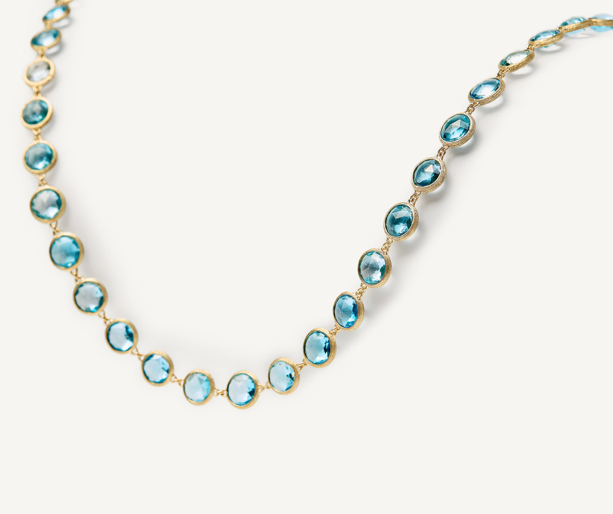 Marco Bicego Jaipur Color Geschmeidige Halskette aus 18 Karat Gelbgold mit Topasen bei Juwelier Krebber in Mönchengladbach-Rheydt.