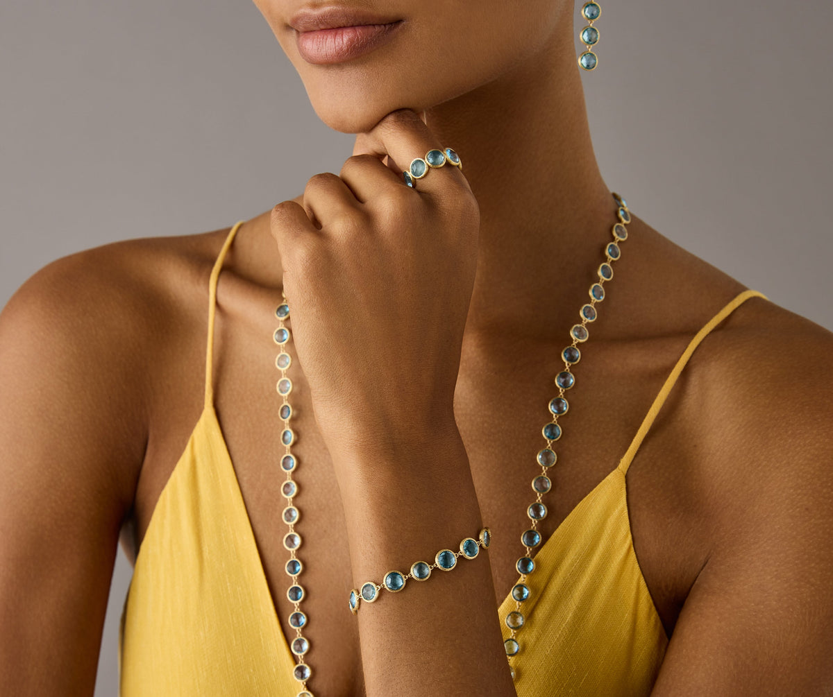 Marco Bicego Jaipur Color Geschmeidiges Armband aus 18 Karat Gelbgold mit Topasen bei Juwelier Krebber in Mönchengladbach-Rheydt.
