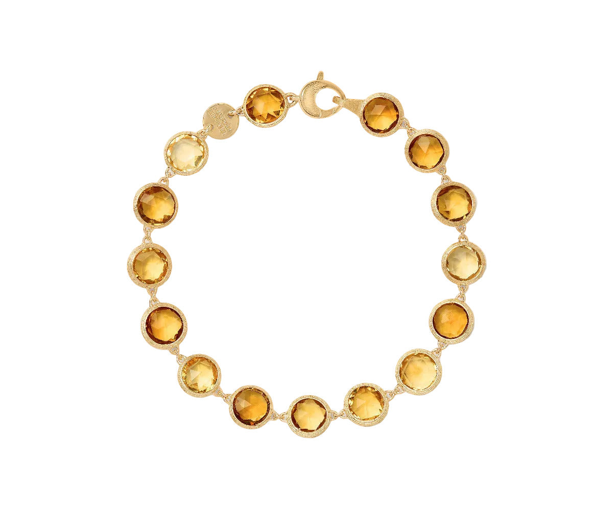 Marco Bicego Jaipur Color Geschmeidiges Armband aus 18 Karat Gelbgold mit gelben Quarzen bei Juwelier Krebber in Mönchengladbach-Rheydt.