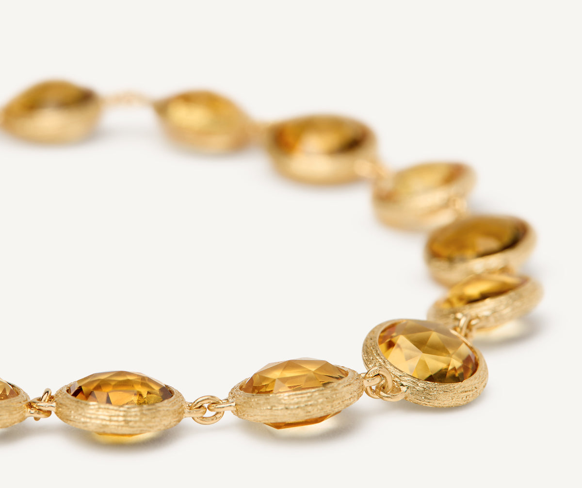 Marco Bicego Jaipur Color Geschmeidiges Armband aus 18 Karat Gelbgold mit gelben Quarzen bei Juwelier Krebber in Mönchengladbach-Rheydt.
