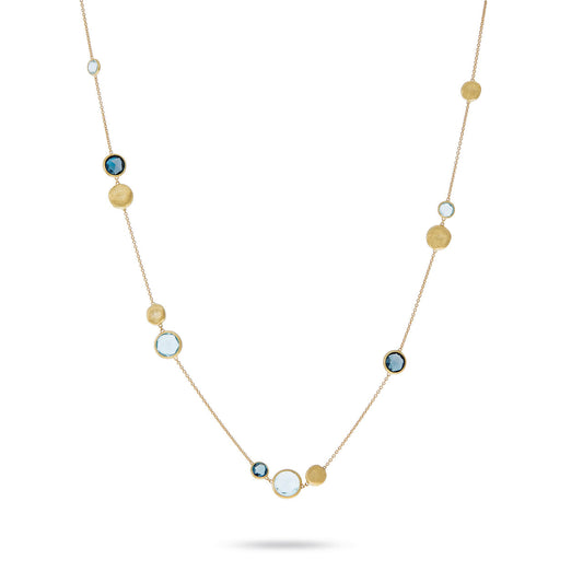 Marco Bicego Jaipur Colour Gelbgold und Blau Topas Collier CB1485 MIX725 Y bei Juwelier Krebber in Rheydt