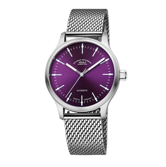 Mühle Glashütte Panova Violett mit Milanaiseband M1-40-78-1-MB-II Uhr Juwelier Krebber Mönchengladbach Rheydt