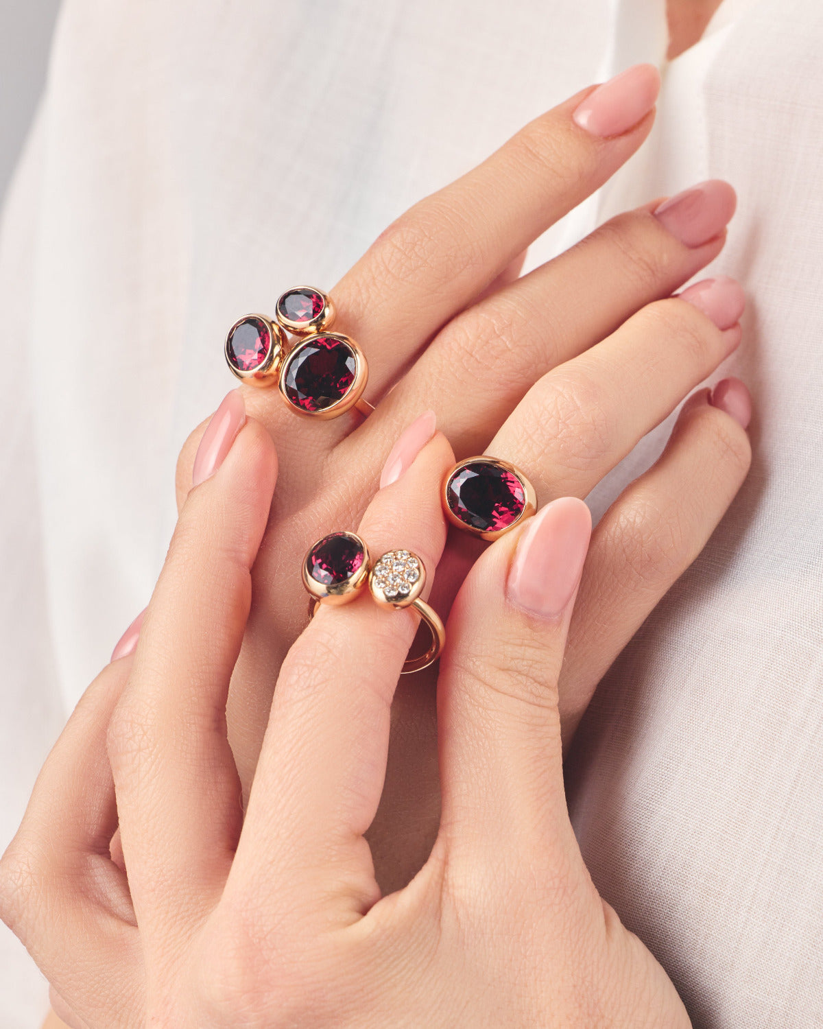 Krebber Colors Ring mit Rhodolith aus 18 Karat Roségold bei Juwelier Krebber in Mönchengladbach-Rheydt 