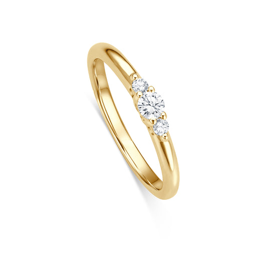 Trilogie Verlobungsring aus Gold mit Diamanten bei Juwelier Krebber in Mönchengladbach-Rheydt