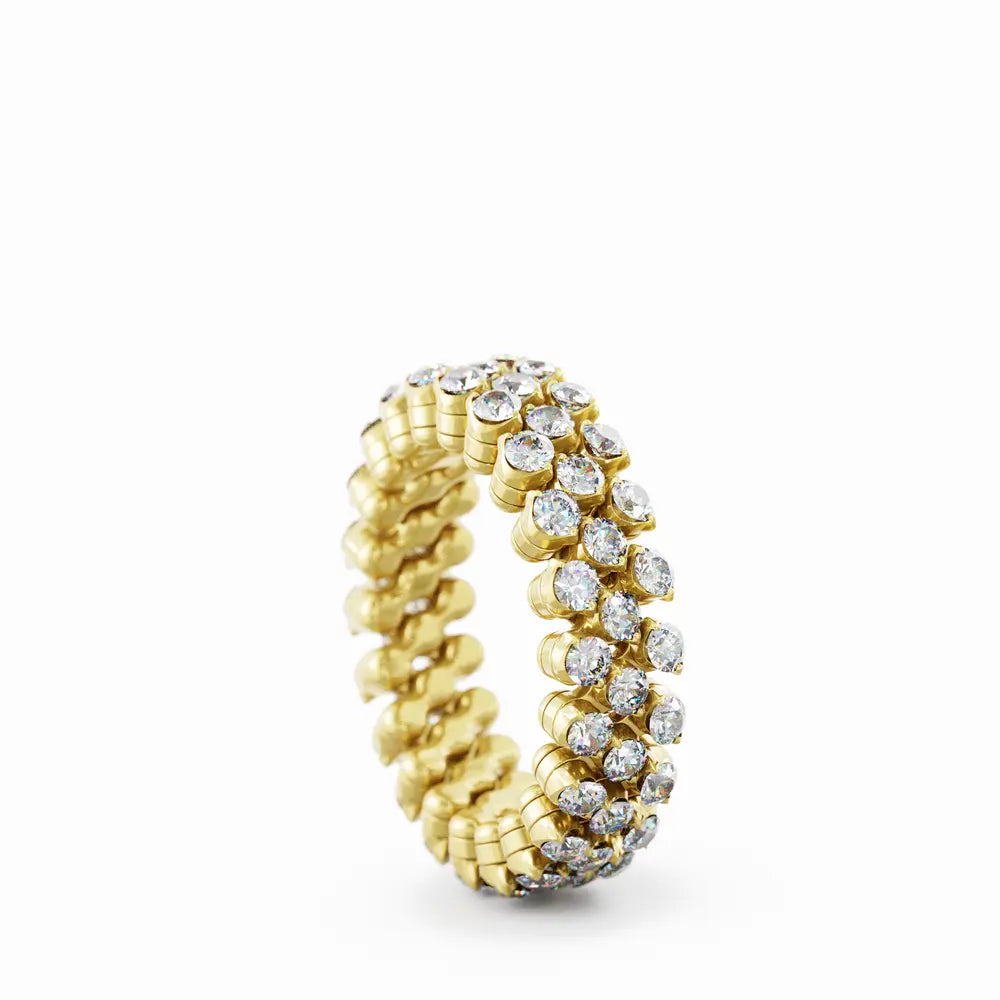 Serafino Consoli Multisize-Ring 3 Reihen Gelbgold umlaufende Diamanten Schmuck Juwelier Krebber Mönchengladbach-Rheydt