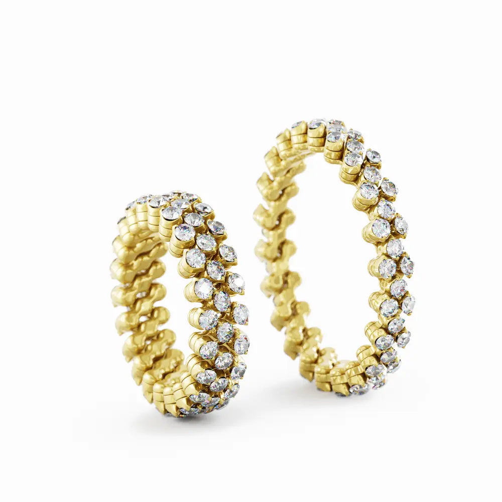 Serafino Consoli Multisize-Ring 3 Reihen Gelbgold umlaufende Diamanten Schmuck Juwelier Krebber Mönchengladbach-Rheydt