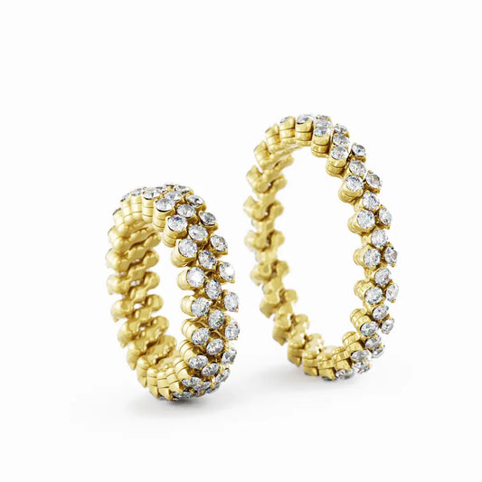 Serafino Consoli Multisize-Ring 3 Reihen Gelbgold umlaufende Diamanten Schmuck Juwelier Krebber Mönchengladbach-Rheydt