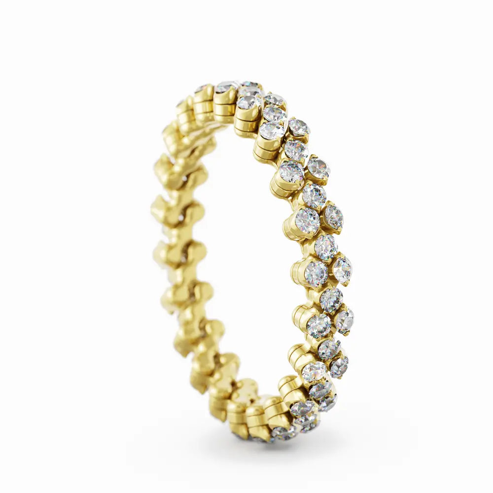 Serafino Consoli Multisize-Ring 3 Reihen Gelbgold umlaufende Diamanten Schmuck Juwelier Krebber Mönchengladbach-Rheydt