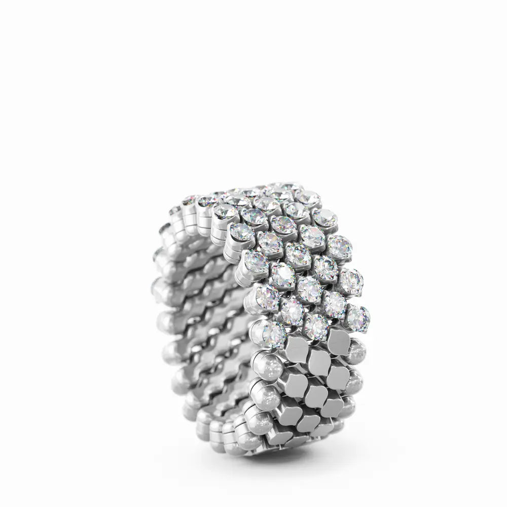 Serafino Consoli Multisize-Ring 5 Reihen Weißgold Diamanten Schmuck Juwelier Krebber Mönchengladbach-Rheydt