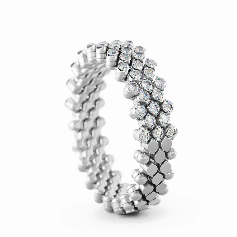 Serafino Consoli Multisize-Ring 5 Reihen Weißgold Diamanten Schmuck Juwelier Krebber Mönchengladbach-Rheydt
