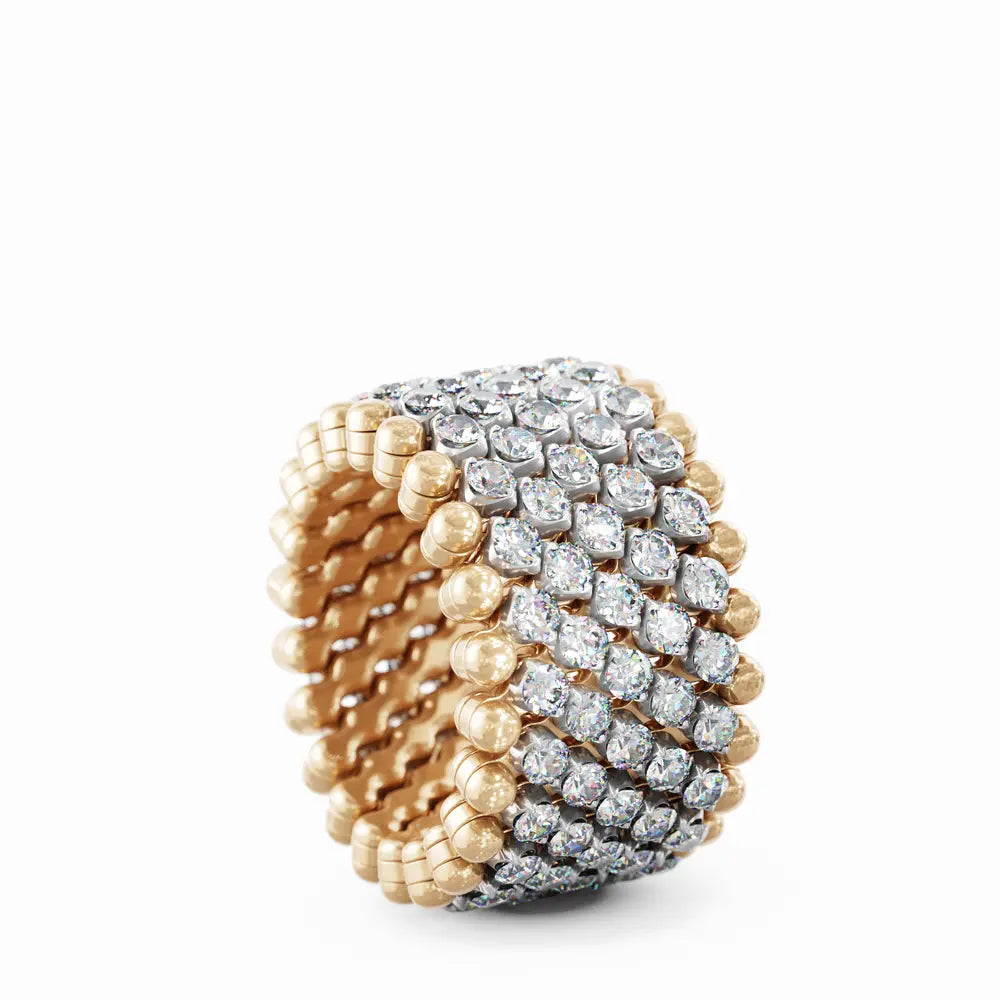 Serafino Consoli Multisize-Ring 7 Reihen Rosé- und Weißgold Diamanten Schmuck Juwelier Krebber Mönchengladbach-Rheydt