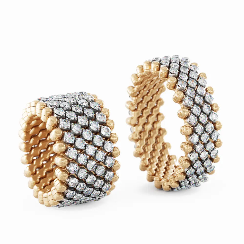 Serafino Consoli Multisize-Ring 7 Reihen Rosé- und Weißgold Diamanten Schmuck Juwelier Krebber Mönchengladbach-Rheydt