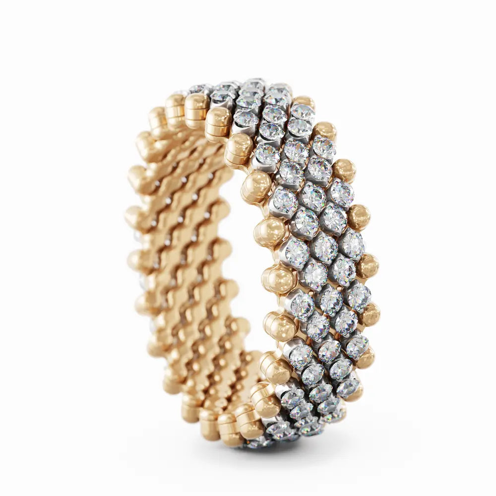 Serafino Consoli Multisize-Ring 7 Reihen Rosé- und Weißgold Diamanten Schmuck Juwelier Krebber Mönchengladbach-Rheydt