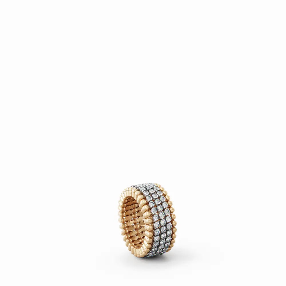 Serafino Ring-Armband 5 Reihen Rosé- und Weißgold Diamanten Schmuck Juwelier Krebber Mönchengladbach-Rheydt