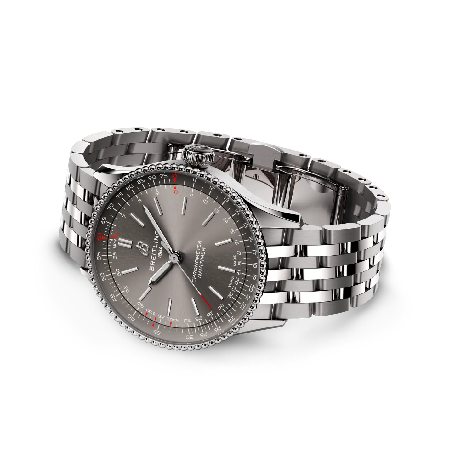 Breitling Navitimer Automatic 36 mm A17327381B1A1 – Ansicht von Gehäuse und Armband bei Juwelier Krebber in Mönchengladbach-Rheydt