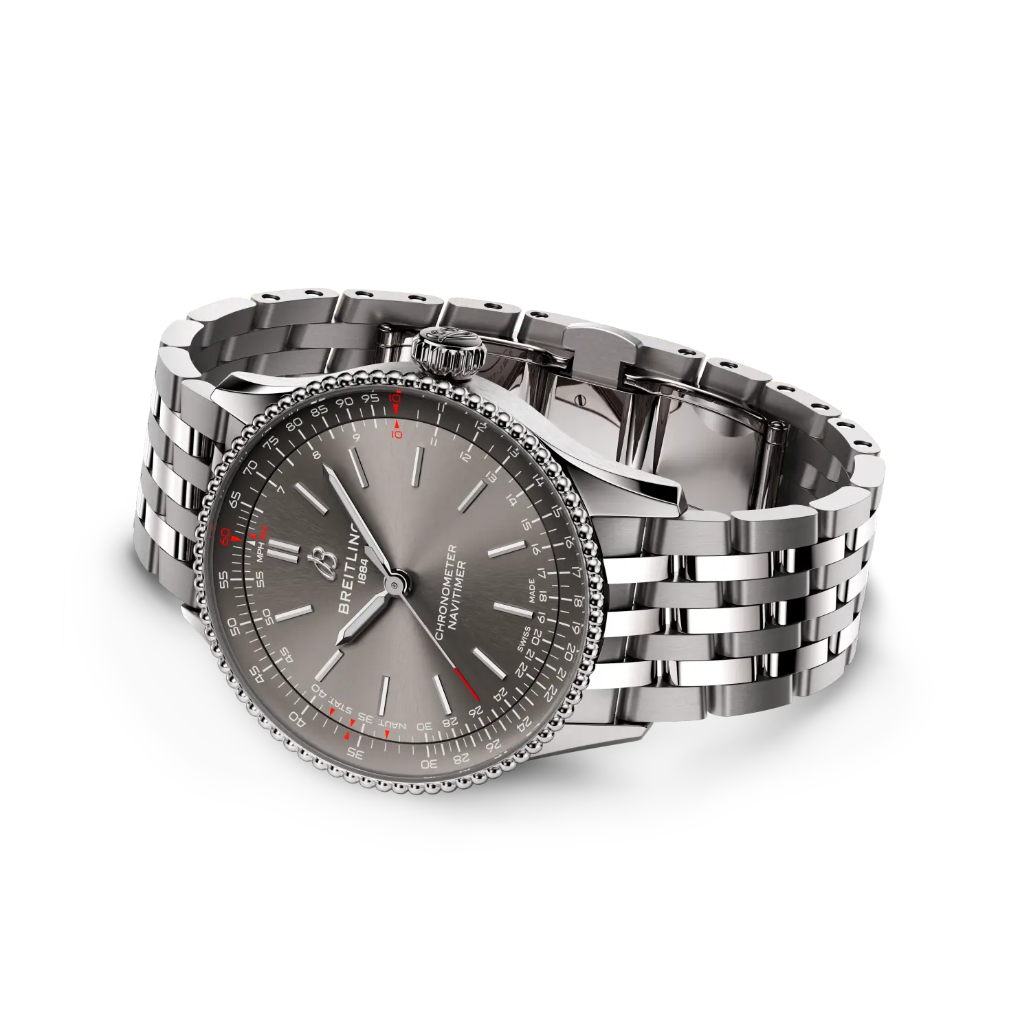 Breitling Navitimer Automatic 36 mm A17327381B1A1 – Ansicht von Gehäuse und Armband bei Juwelier Krebber in Mönchengladbach-Rheydt