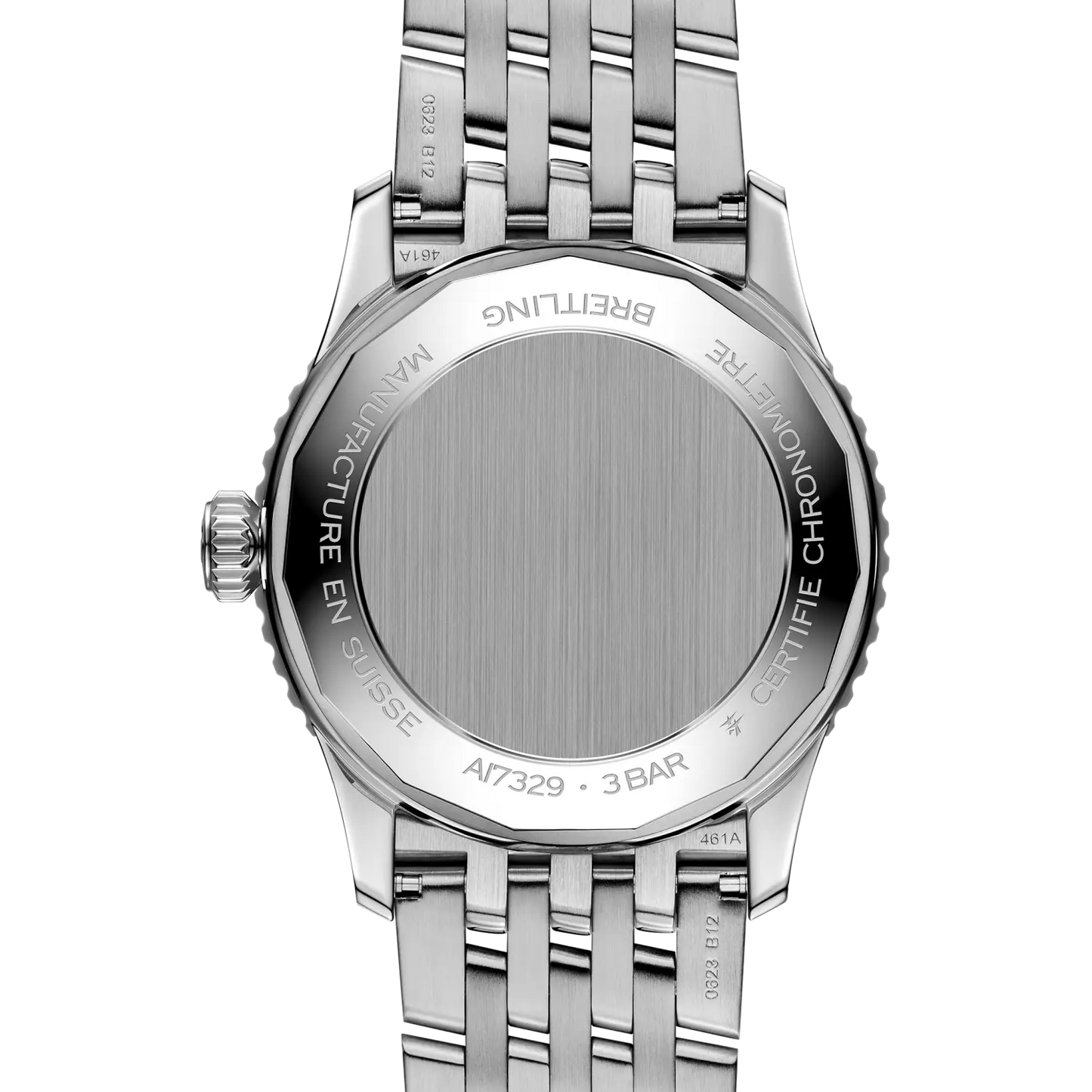 Breitling Navitimer Automatic 41 mm A17329161C1A1 – Detailansicht der Gehäuseboden-Gravur bei Juwelier Krebber in Mönchengladbach-Rheydt