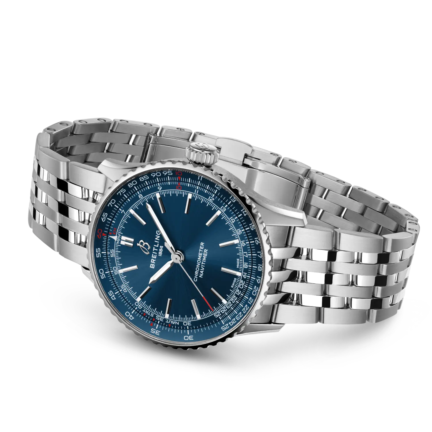 Breitling Navitimer Automatic 41 mm A17329161C1A1 – Ansicht von Gehäuse und Armband bei Juwelier Krebber in Mönchengladbach-Rheydt