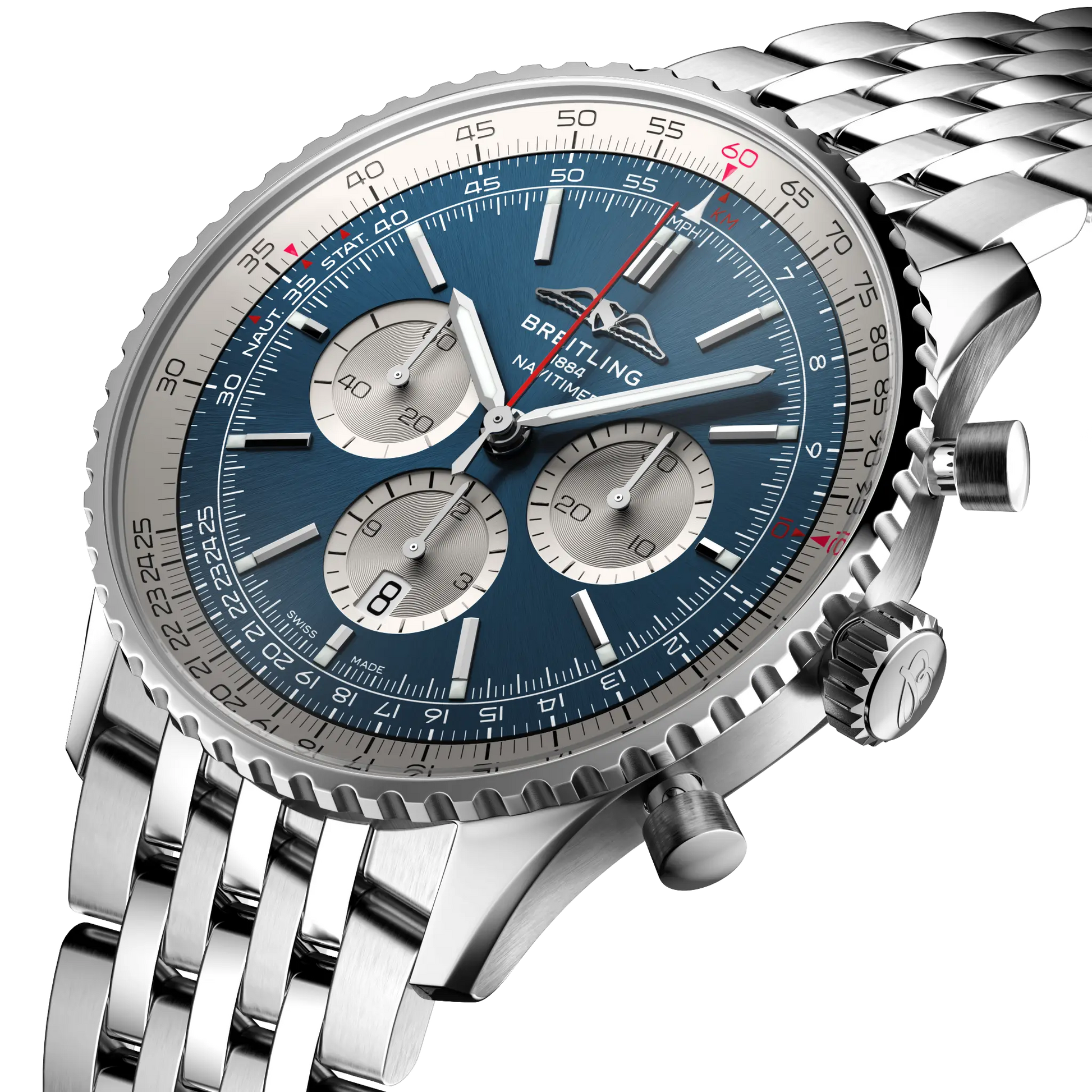 Breitling Navitimer B01 Chronograph 46 mm AB0137211C1A1 – Perspektivansicht bei Juwelier Krebber in Mönchengladbach-Rheydt