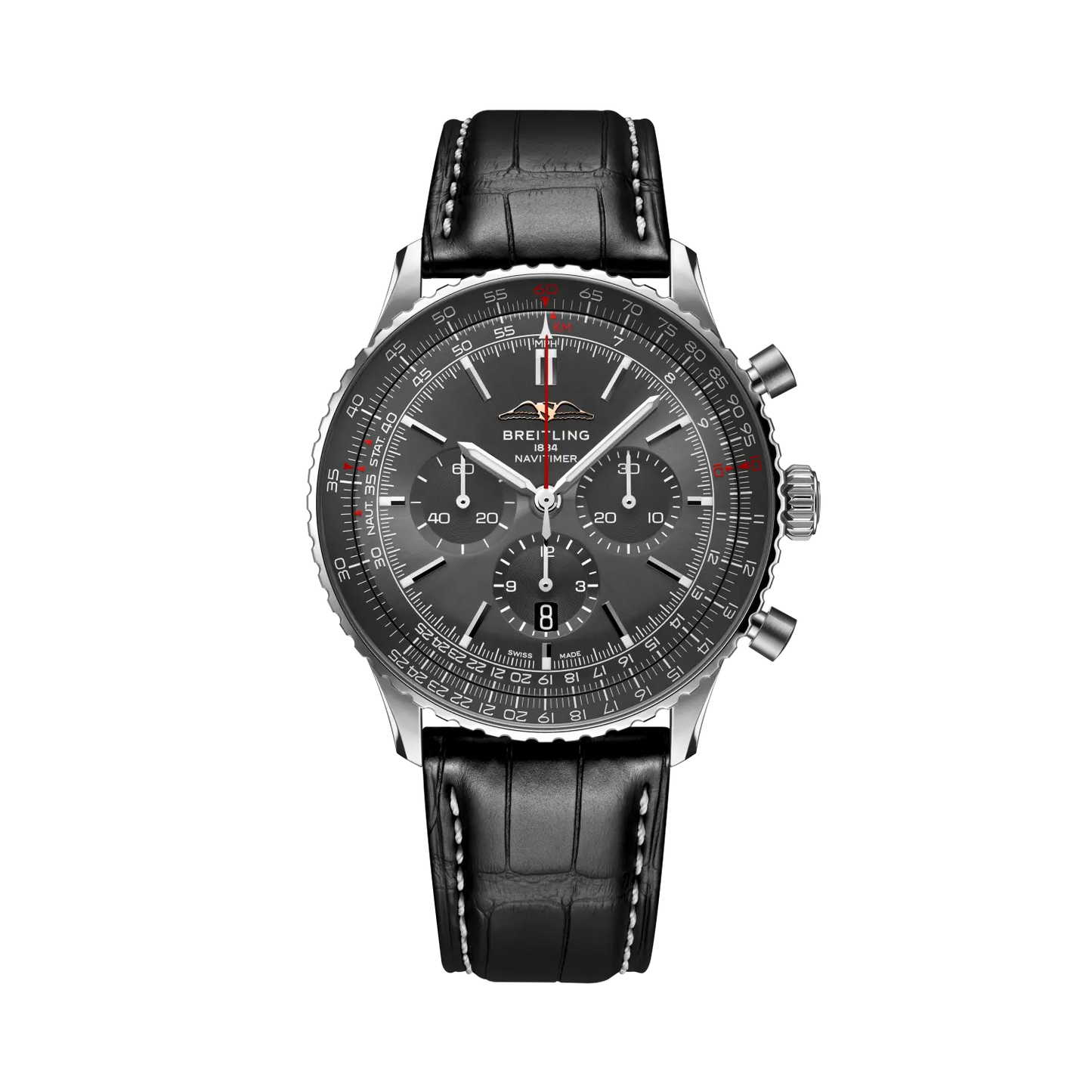 Breitling Navitimer B01 Chronograph 46 mm AB01376A1B1P1 – Vorderansicht bei Juwelier Krebber in Mönchengladbach-Rheydt