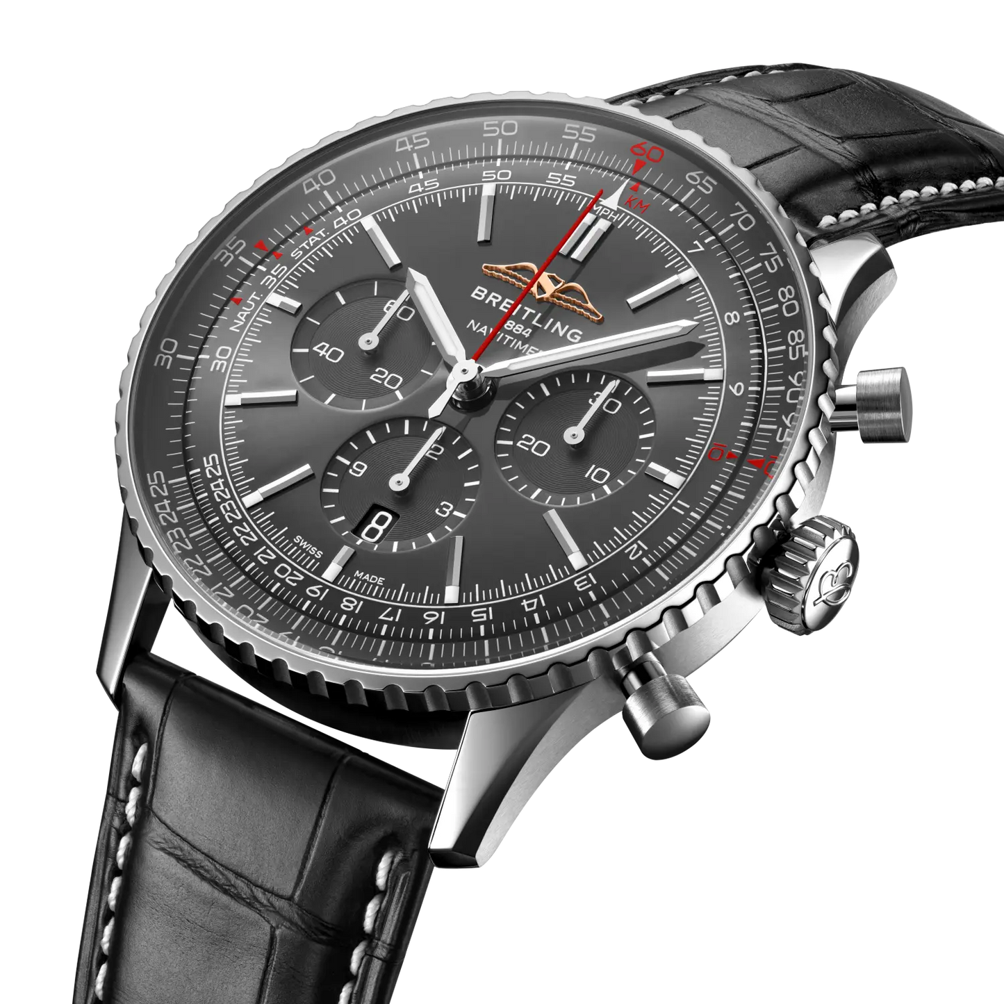 Breitling Navitimer B01 Chronograph 46 mm AB01376A1B1P1 – Perspektivansicht bei Juwelier Krebber in Mönchengladbach-Rheydt