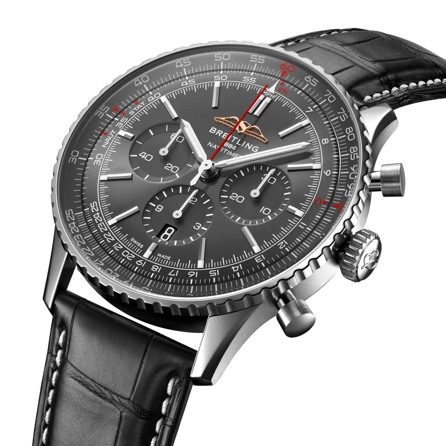 Breitling Navitimer B01 Chronograph 46 mm AB01376A1B1P1 – Perspektivansicht bei Juwelier Krebber in Mönchengladbach-Rheydt