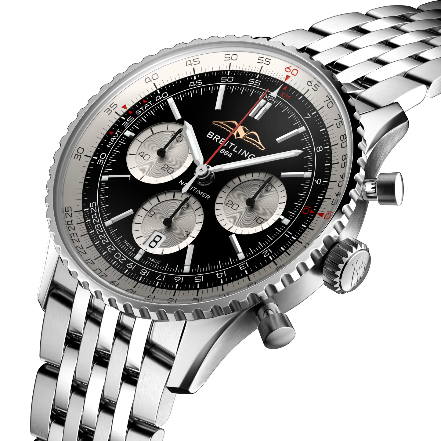 Breitling Navitimer B01 Chronograph 43 mm AB0138211B1A1 – Perspektivansicht bei Juwelier Krebber in Mönchengladbach-Rheydt