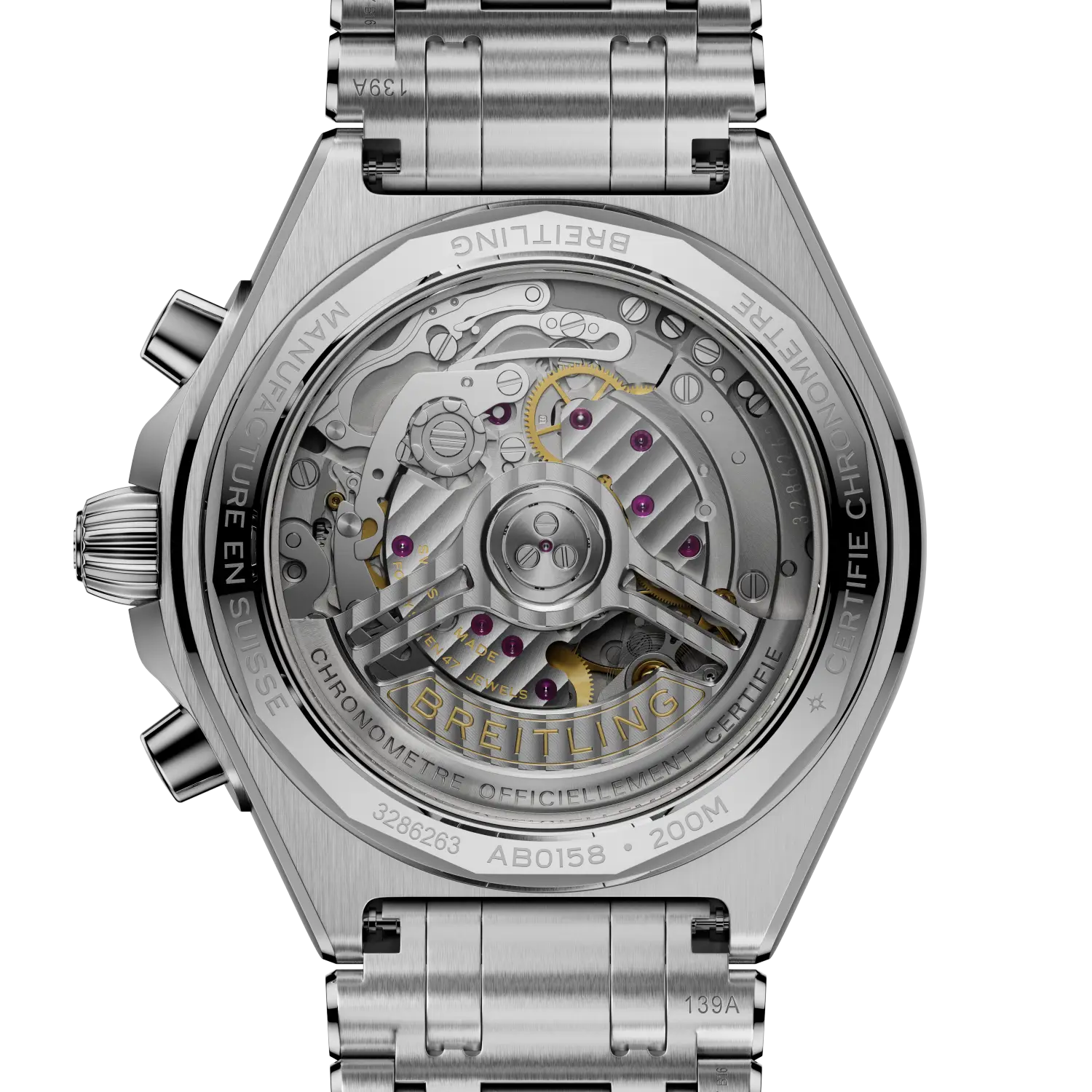 Chronomat B01 Chronograph 42 mm AB0158101A1A1 – Rückansicht bei Juwelier Krebber in Mönchengladbach-Rheydt
