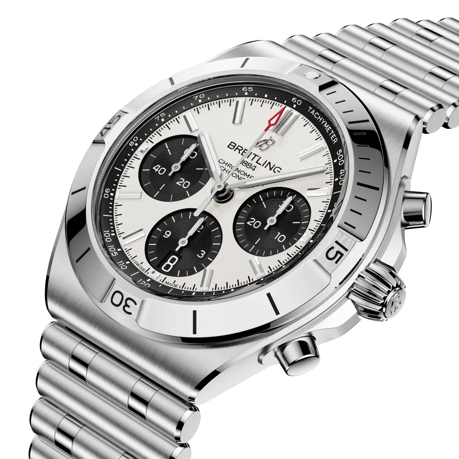Chronomat B01 Chronograph 42 mm AB0158101A1A1 – Perspektivansicht bei Juwelier Krebber in Mönchengladbach-Rheydt
