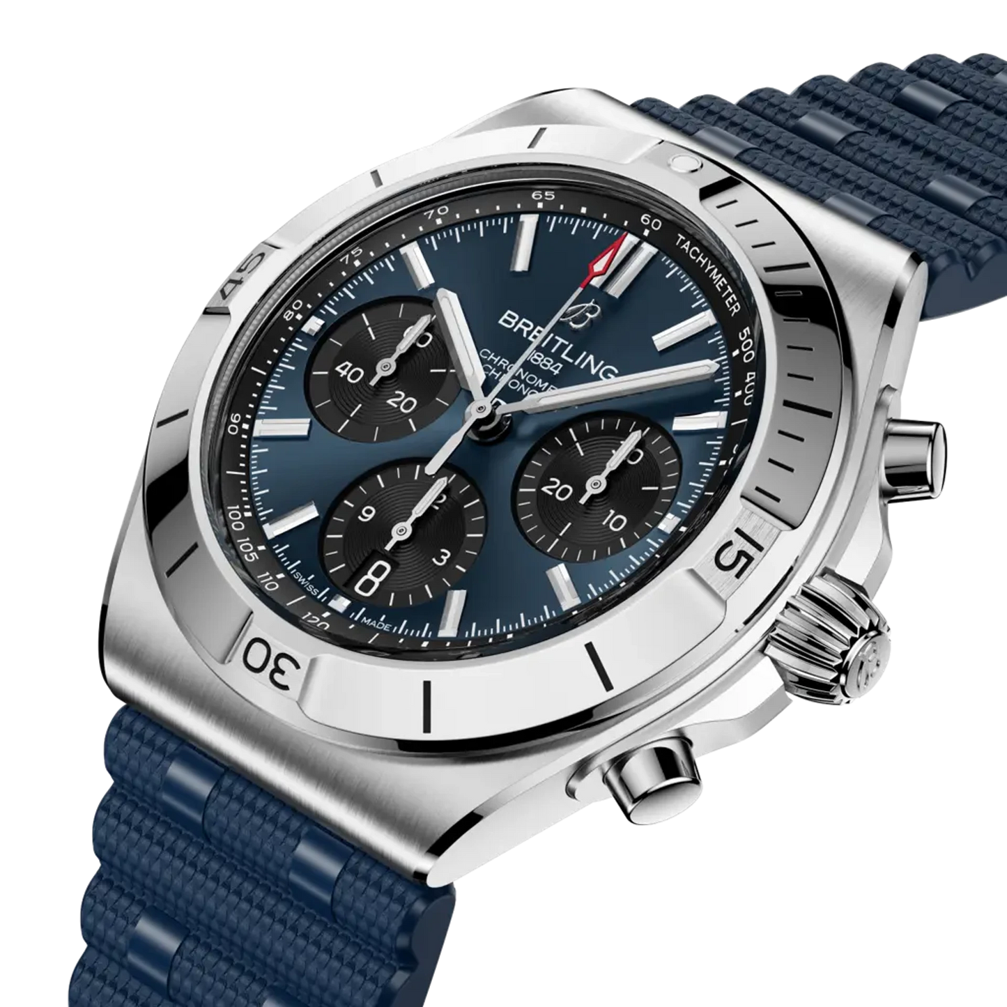Breitling Chronomat B01 Chronograph 42 mm AB0158101C1S1 – Perspektivansicht bei Juwelier Krebber in Mönchengladbach-Rheydt