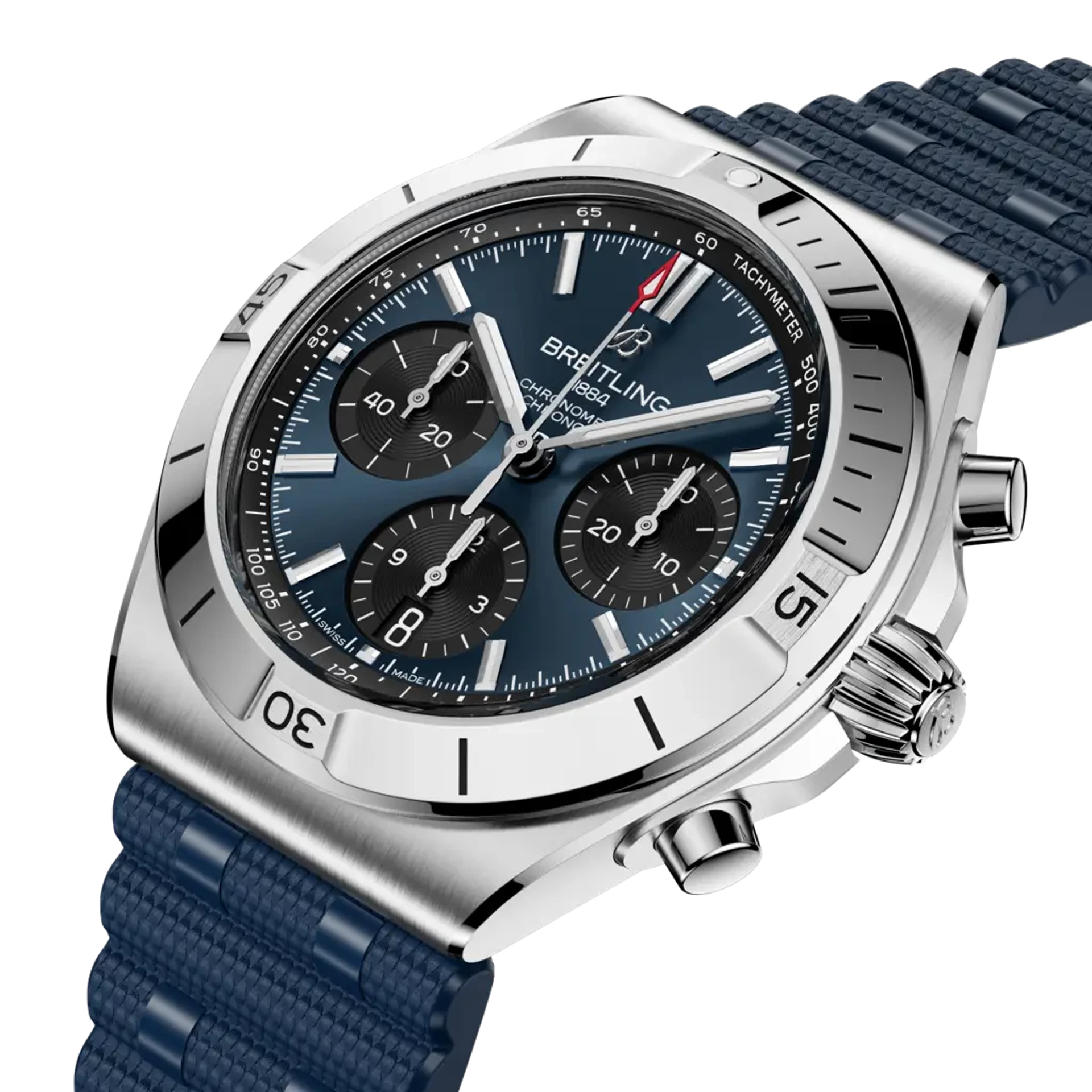 Breitling Chronomat B01 Chronograph 42 mm AB0158101C1S1 – Perspektivansicht bei Juwelier Krebber in Mönchengladbach-Rheydt