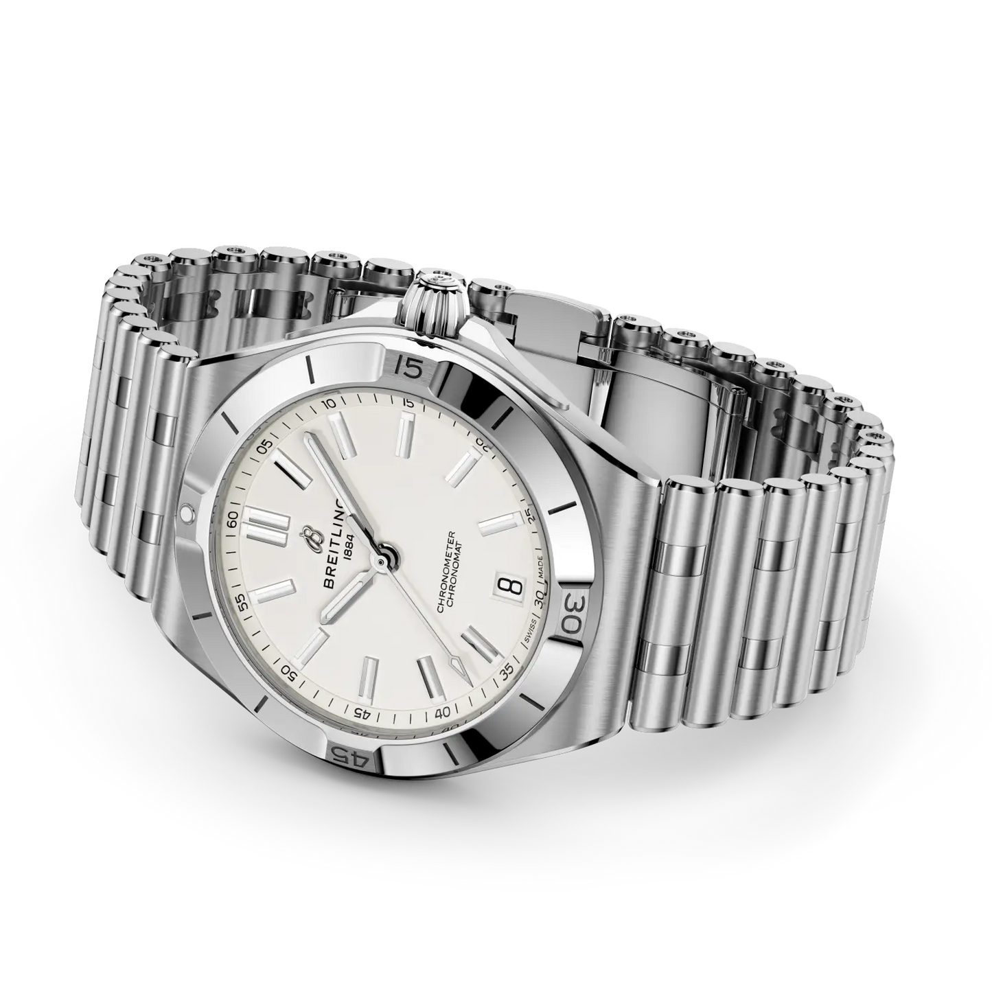 Breitling Chronomat B31 Automatic 40 mm AB3114101A1A1 – Ansicht von Gehäuse und Armband bei Juwelier Krebber in Mönchengladbach-Rheydt