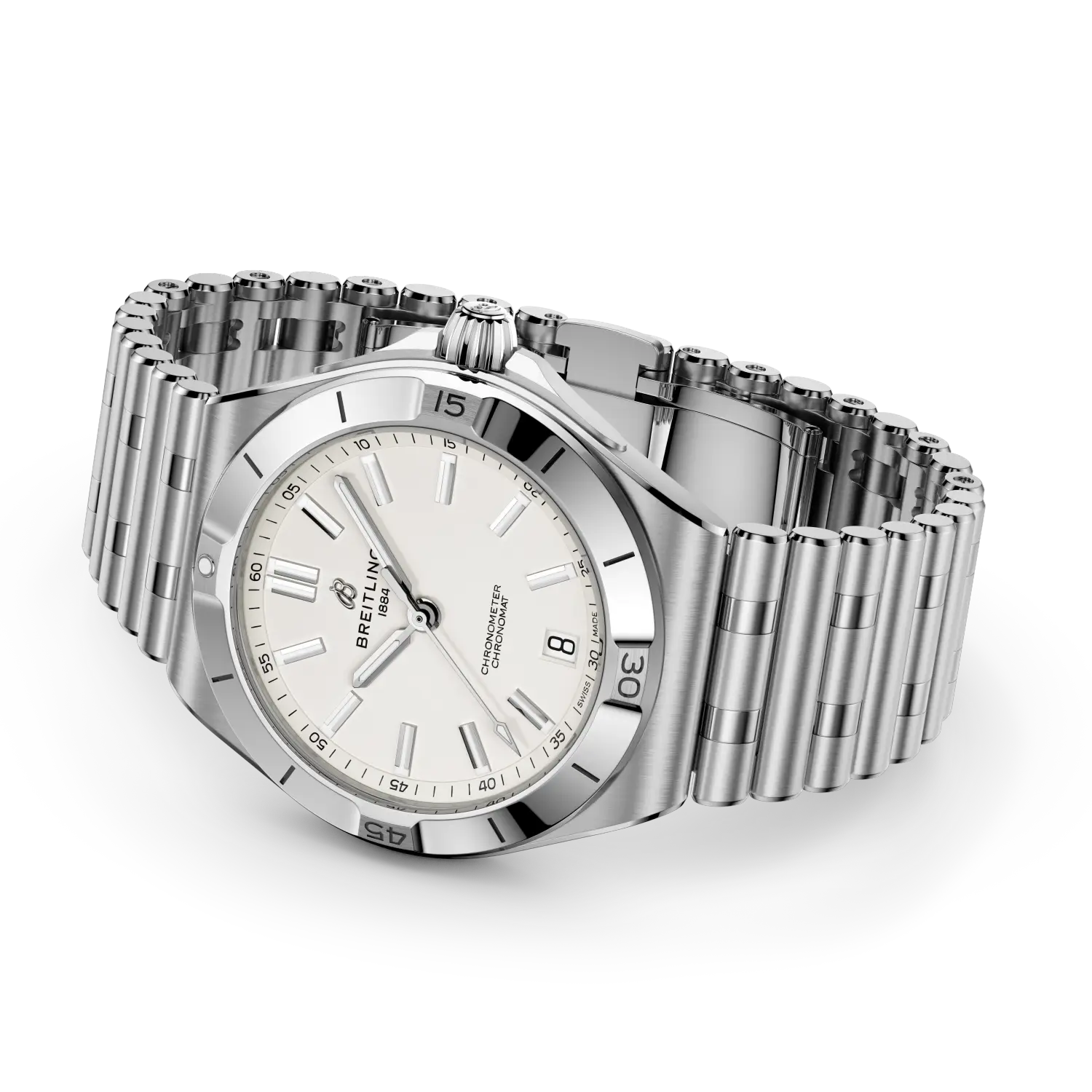 Breitling Chronomat B31 Automatic 40 mm AB3114101A1A1 – Ansicht von Gehäuse und Armband bei Juwelier Krebber in Mönchengladbach-Rheydt