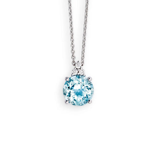 Aquamarin-Anhänger aus 750er Weißgold mit Brillanten – eleganter Damenring im Schmuck-Set bei Juwelier Krebber in Mönchengladbach-Rheydt