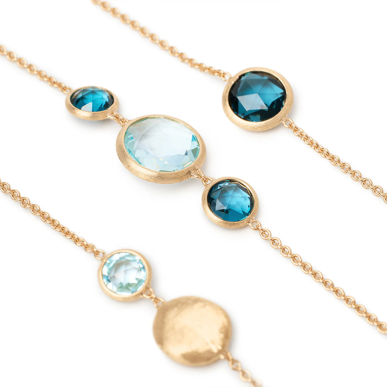 Marco Bicego Jaipur Colour Gelbgold und Blau Topas Collier CB1485 MIX725 Y bei Juwelier Krebber in Rheydt