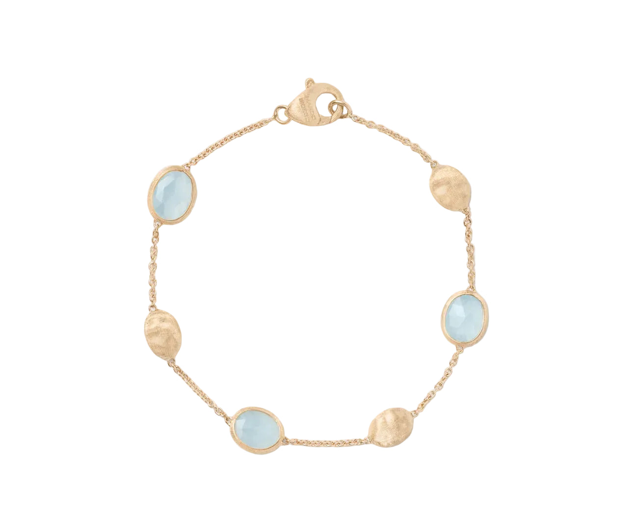Marco Bicego Siviglia Armband aus Gold mit kleinen Ovalen und Aquamarin Krebber Rheydt