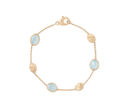 Marco Bicego Siviglia Armband aus Gold mit kleinen Ovalen und Aquamarin Krebber Rheydt