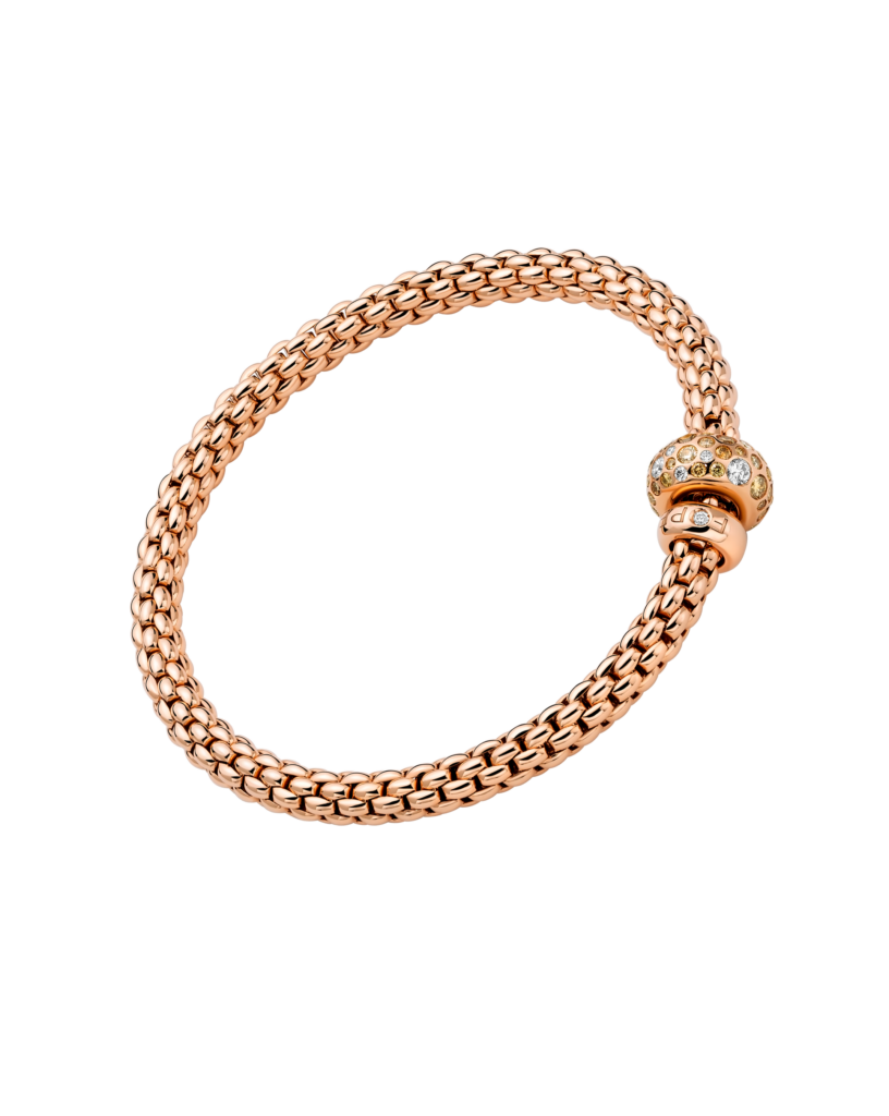 FOPE - Solo Flex’it Armband mit weißen und braunen Diamanten Größe S bei Juwelier Krebber in Mönchengladbach-Rheydt