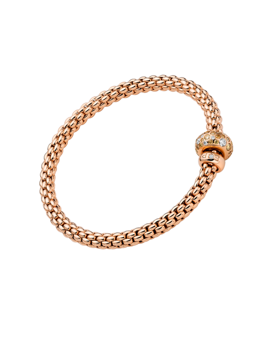 FOPE - Solo Flex’it Armband mit weißen und braunen Diamanten Größe S bei Juwelier Krebber in Mönchengladbach-Rheydt