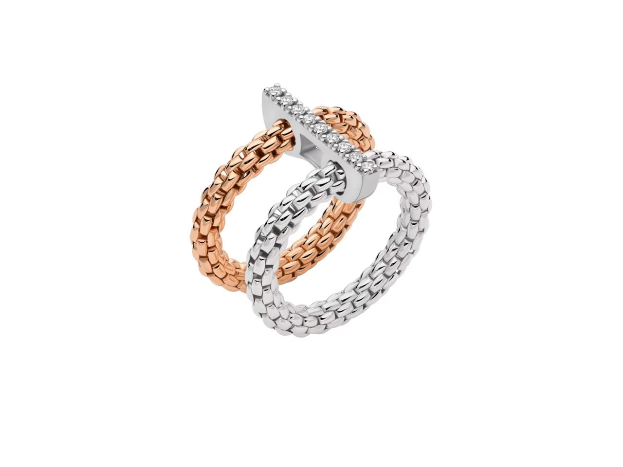 Fope Prima Ring Roségold und Weißgold mit Brillanten bei Juwelier Krebber in Mönchengladbach-Rheydt seit 1914