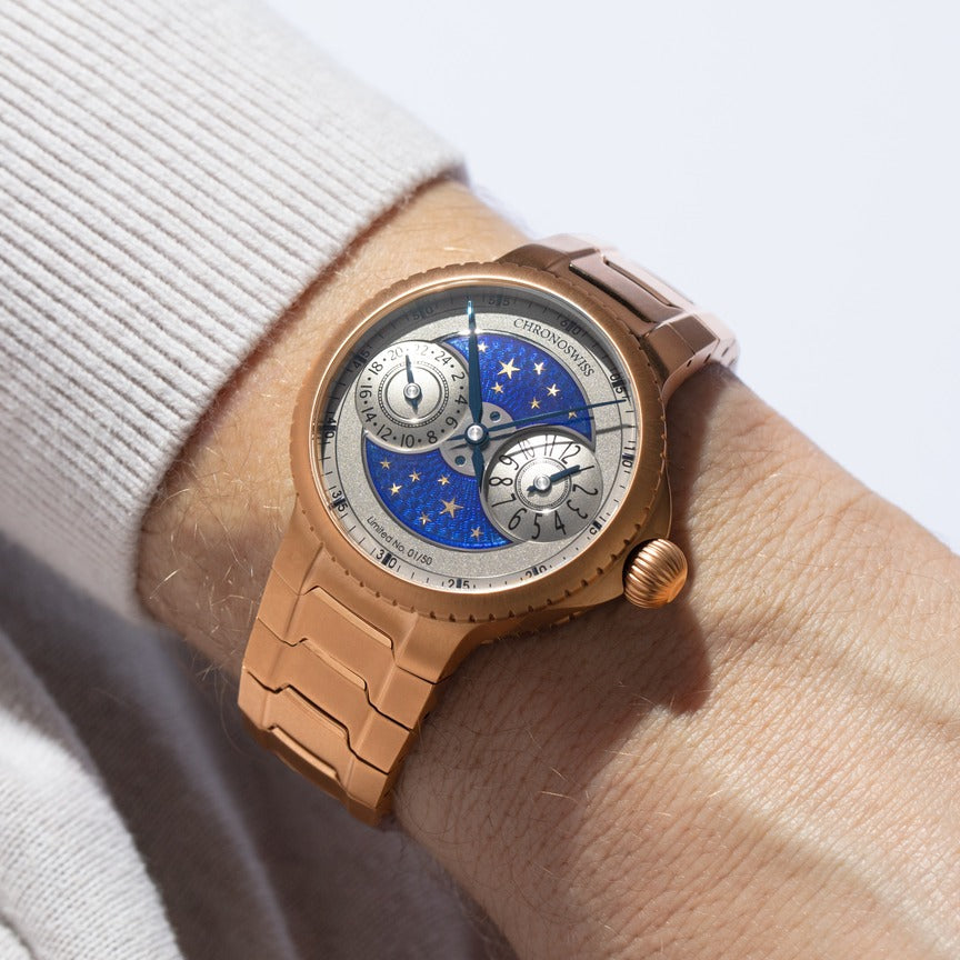 Chronoswiss Limiterte Edition Pulse GMT Enamel Sky Gold 41mm Uhr bei Juwelier Krebber in Rheydt