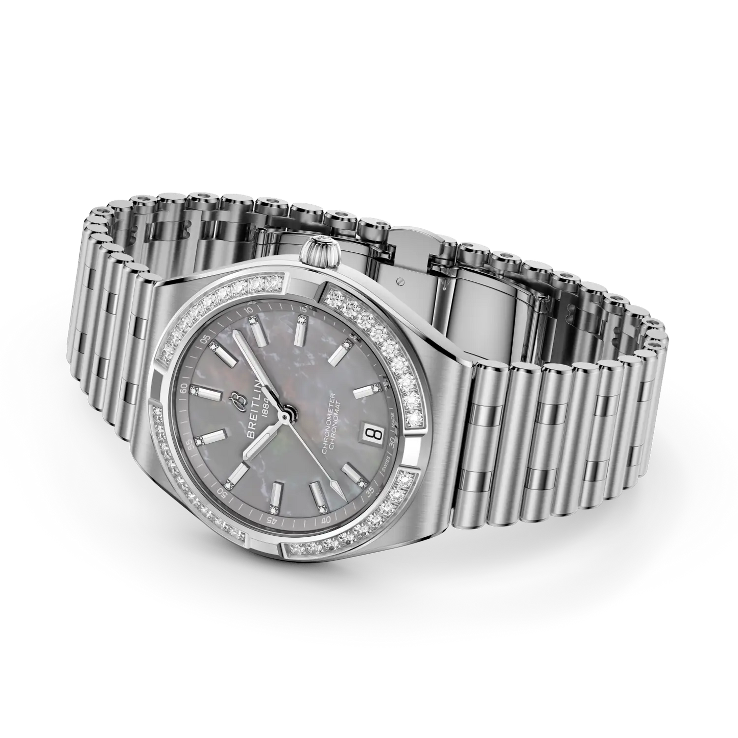 Breitling Chronomat Automatic 36 mm A10320591G1A1 – Ansicht von Gehäuse und Armband bei Juwelier Krebber in Mönchengladbach-Rheydt