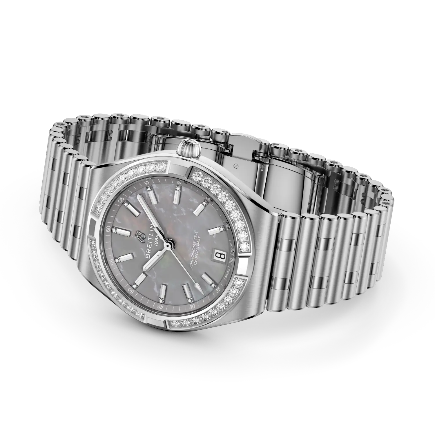 Breitling Chronomat Automatic 36 mm A10320591G1A1 – Ansicht von Gehäuse und Armband bei Juwelier Krebber in Mönchengladbach-Rheydt