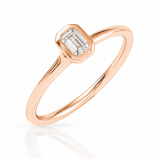 Krebber Essentials Verlobungsring Schmuck aus 18K Gold mit 0,47 ct Diamant im Emerald Cut