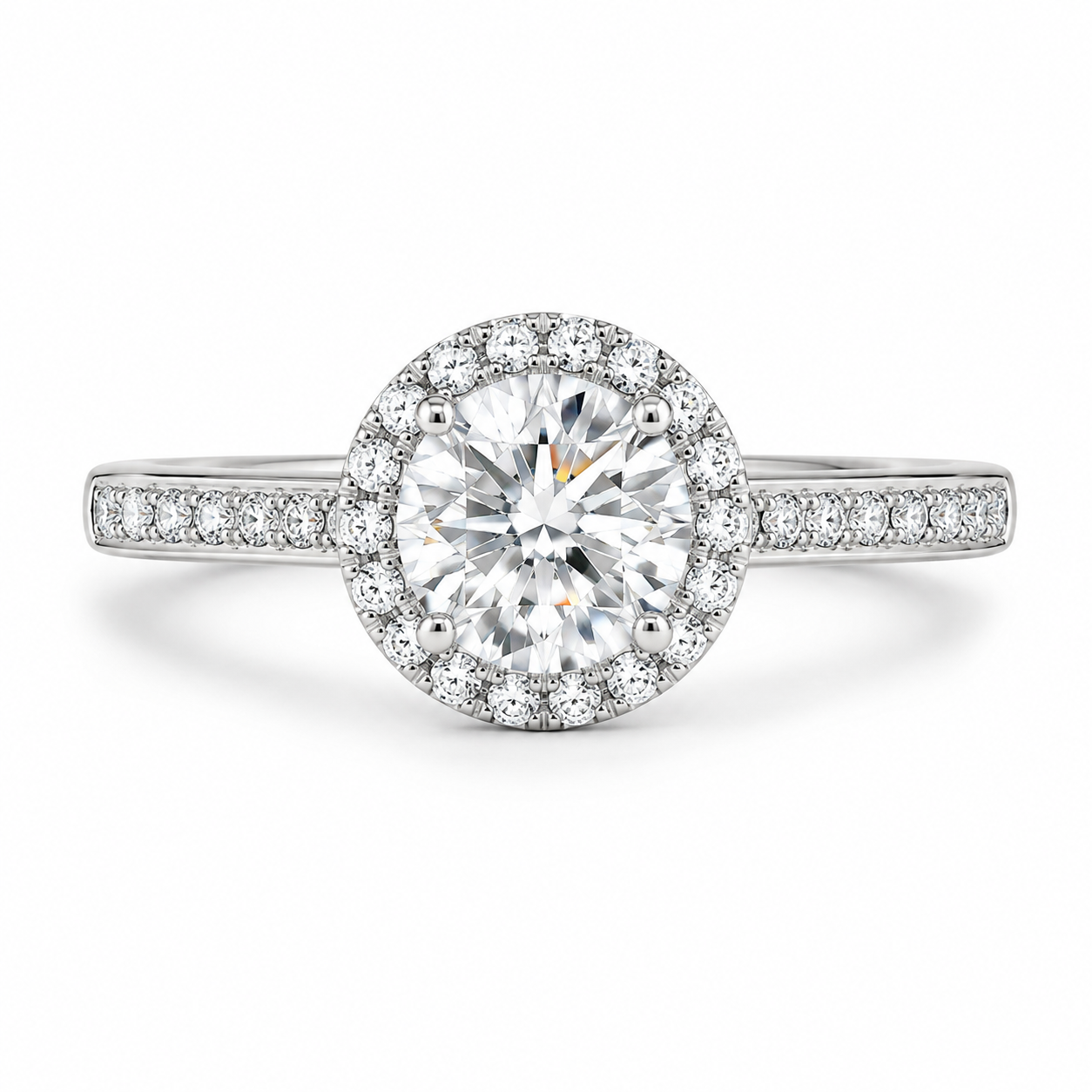 Leo Wittwer Halo Verlobungsring Brillantring bei Juwelier Krebber in Mönchengladbach-Rheydt.