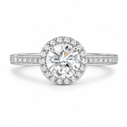 Leo Wittwer Halo Verlobungsring Brillantring bei Juwelier Krebber in Mönchengladbach-Rheydt.